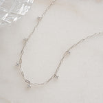 sterling silver paperclip chain with charms
