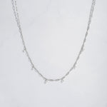 silver paperclip chain with diamond charms