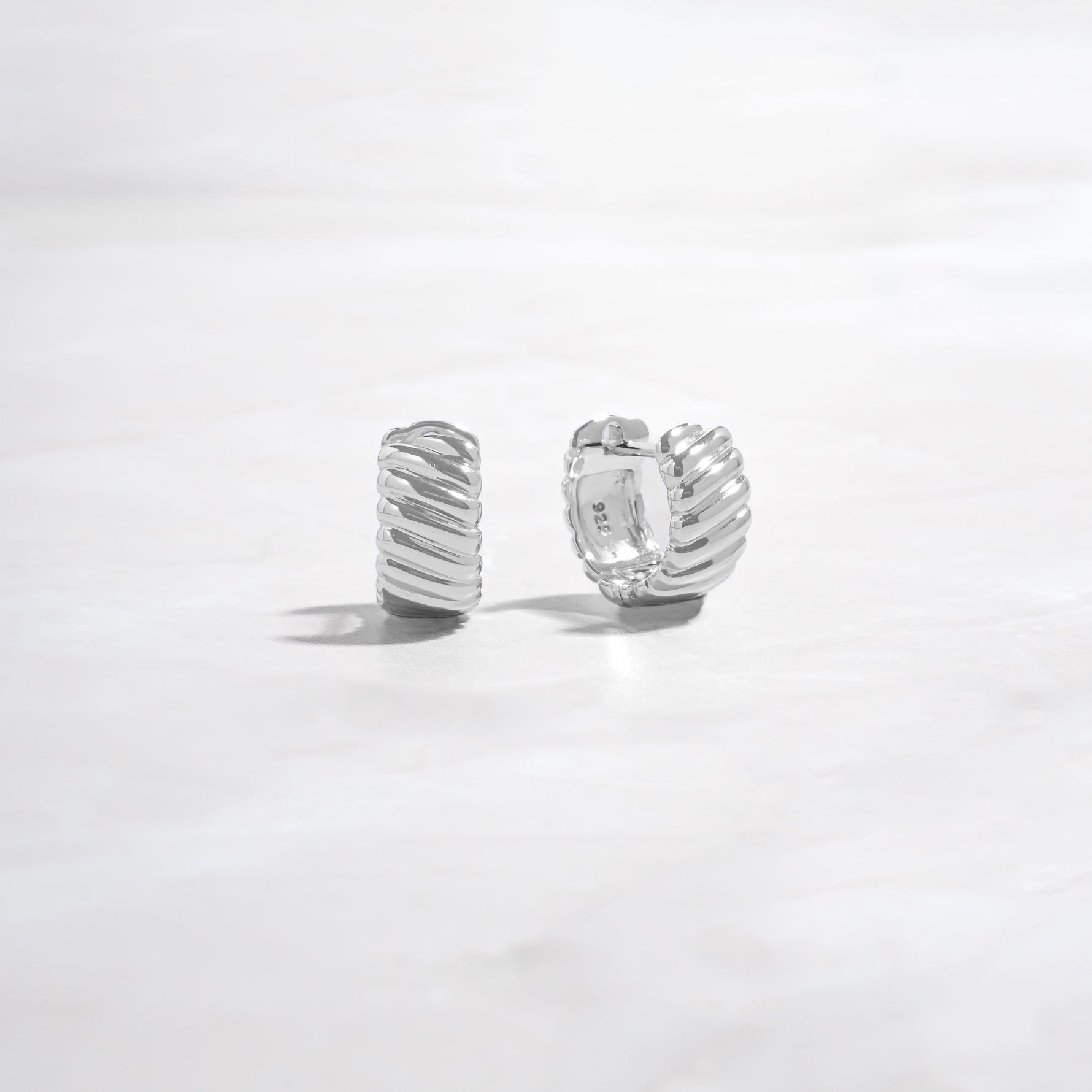 sterling silver minimalist huggies