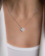 silver four leaf clover necklace