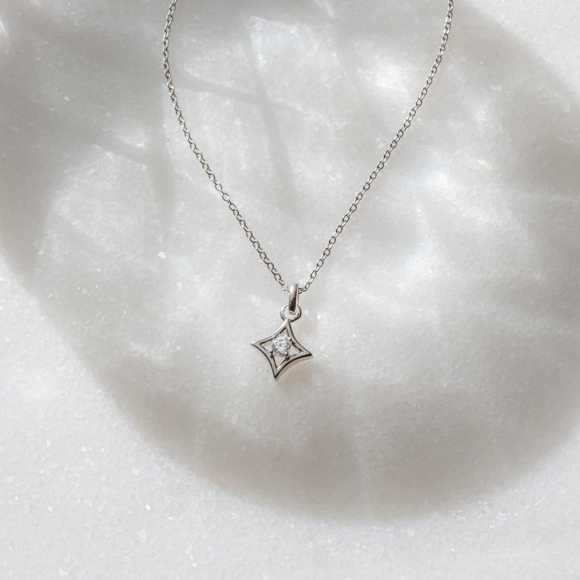 silver delicate layering pendant necklace
