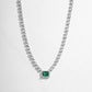 Diamond Tennis Emerald Necklace for her