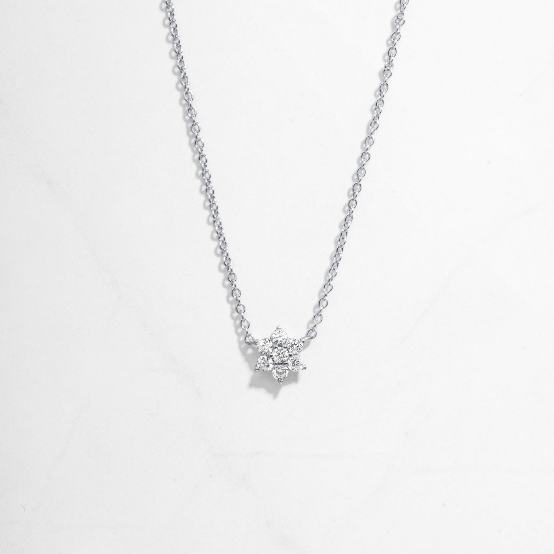 dainty silver flower necklace