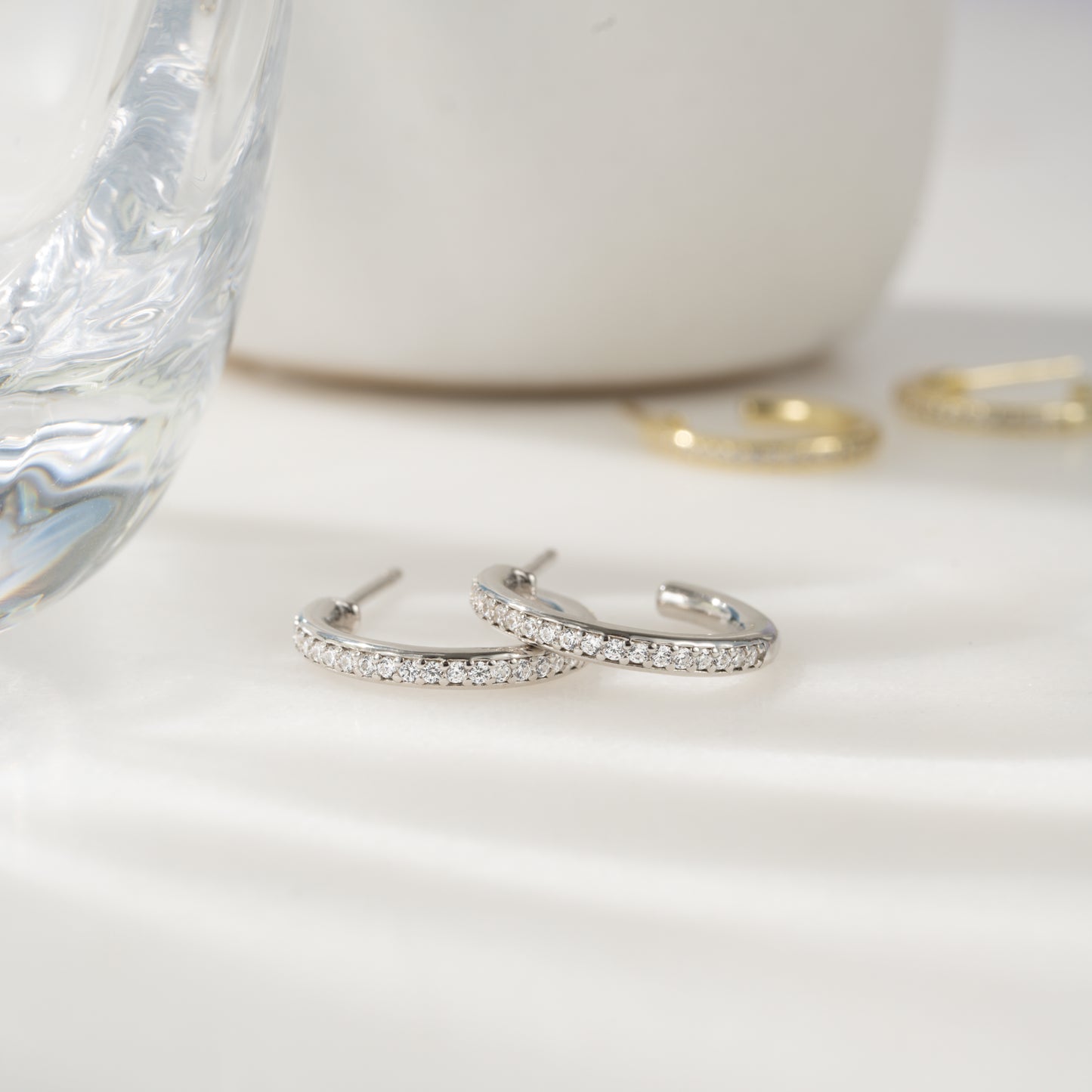 cubic zirconia hoop earrings