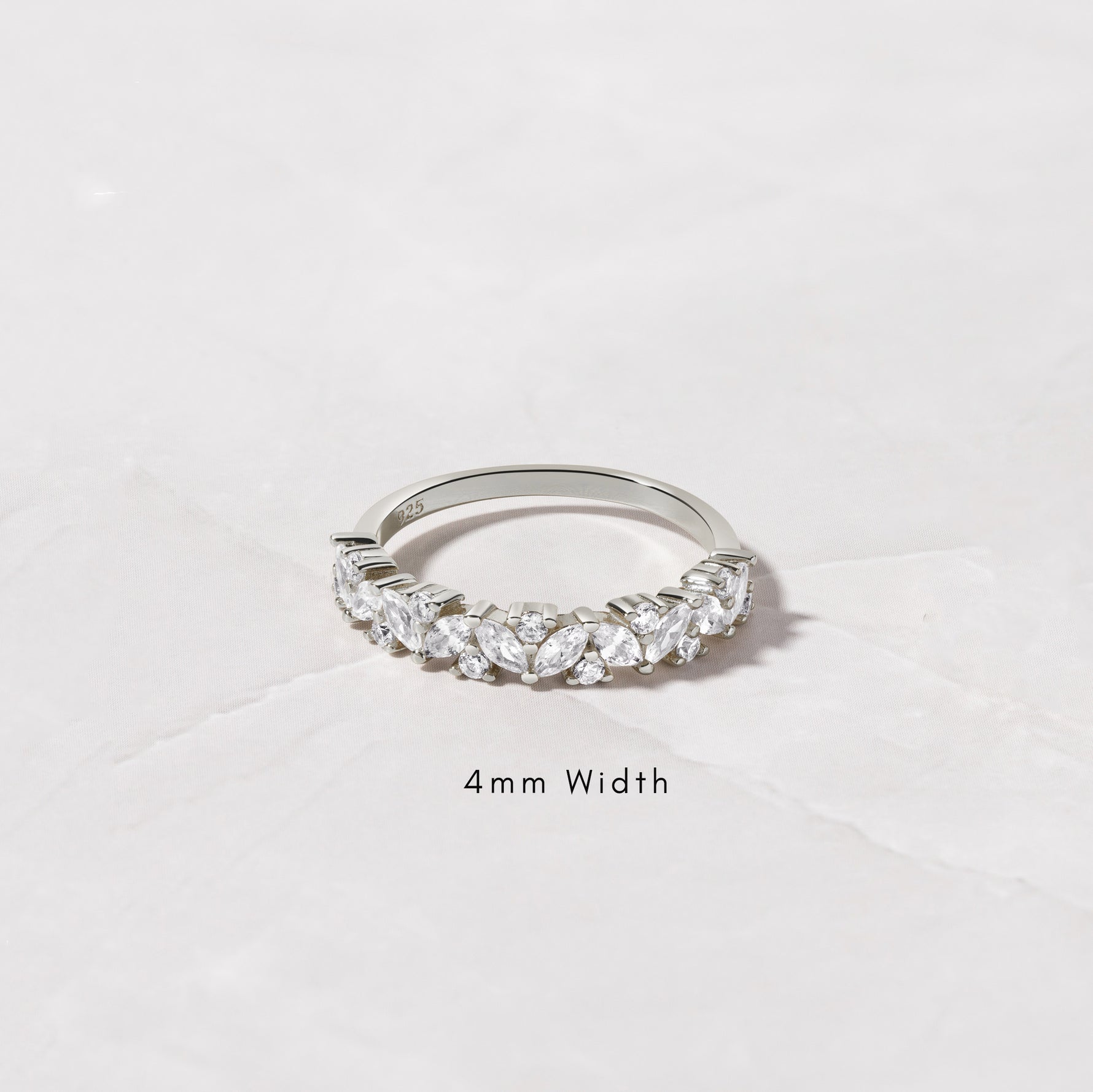 Sterling silver multi stone ring