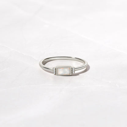 Bezel Baguette Opal Ring