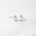 silver pearl stud earrings