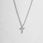 Sterling silver plain cross necklace for her, cross necklace for women on white background