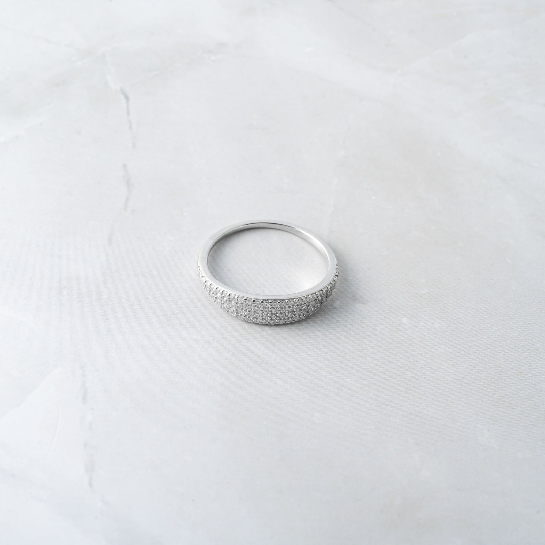 sterling silver cubic zirconia chunky ring