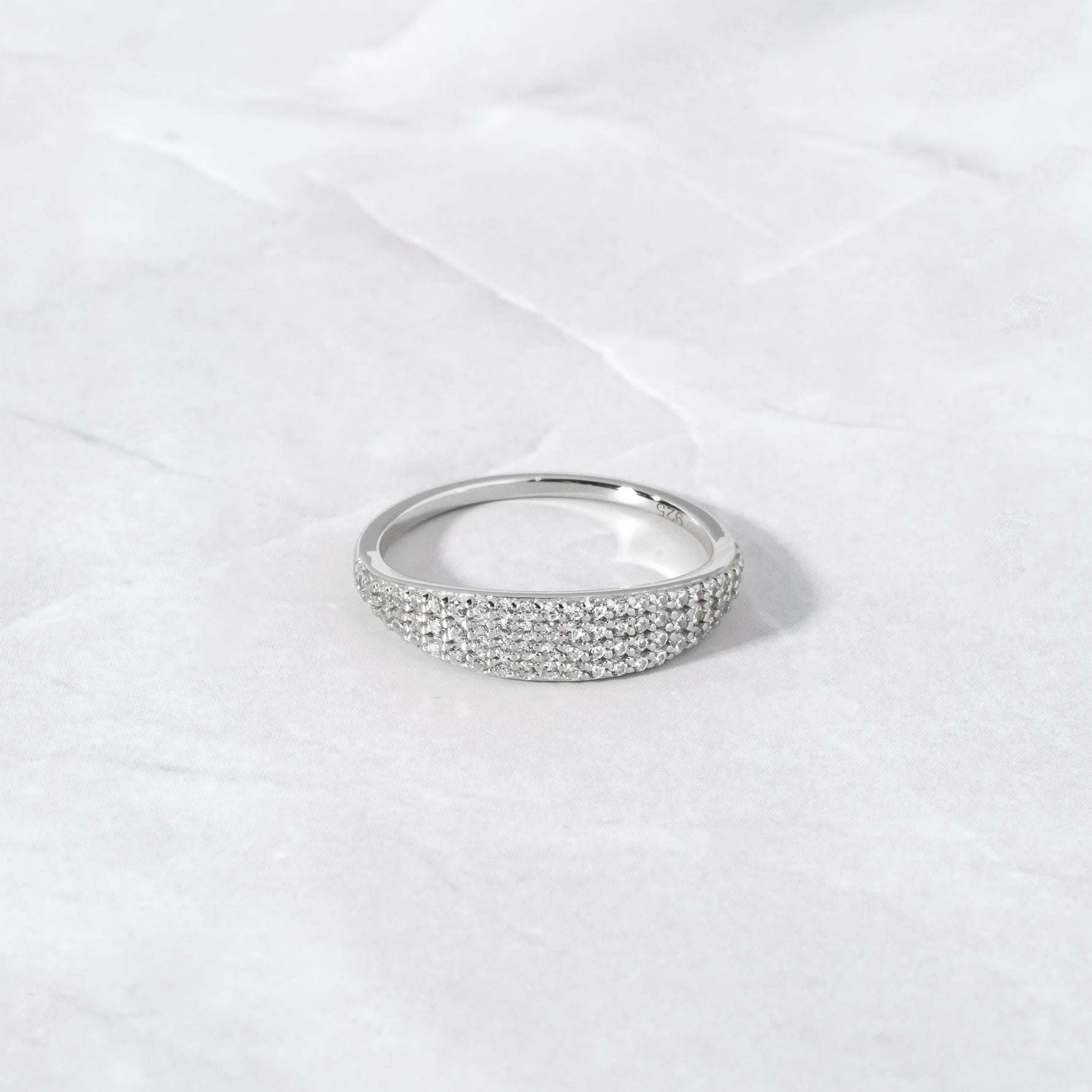 shiny silver ring for women
