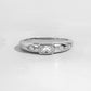 Sterling silver diamond baguette starburst band on white background