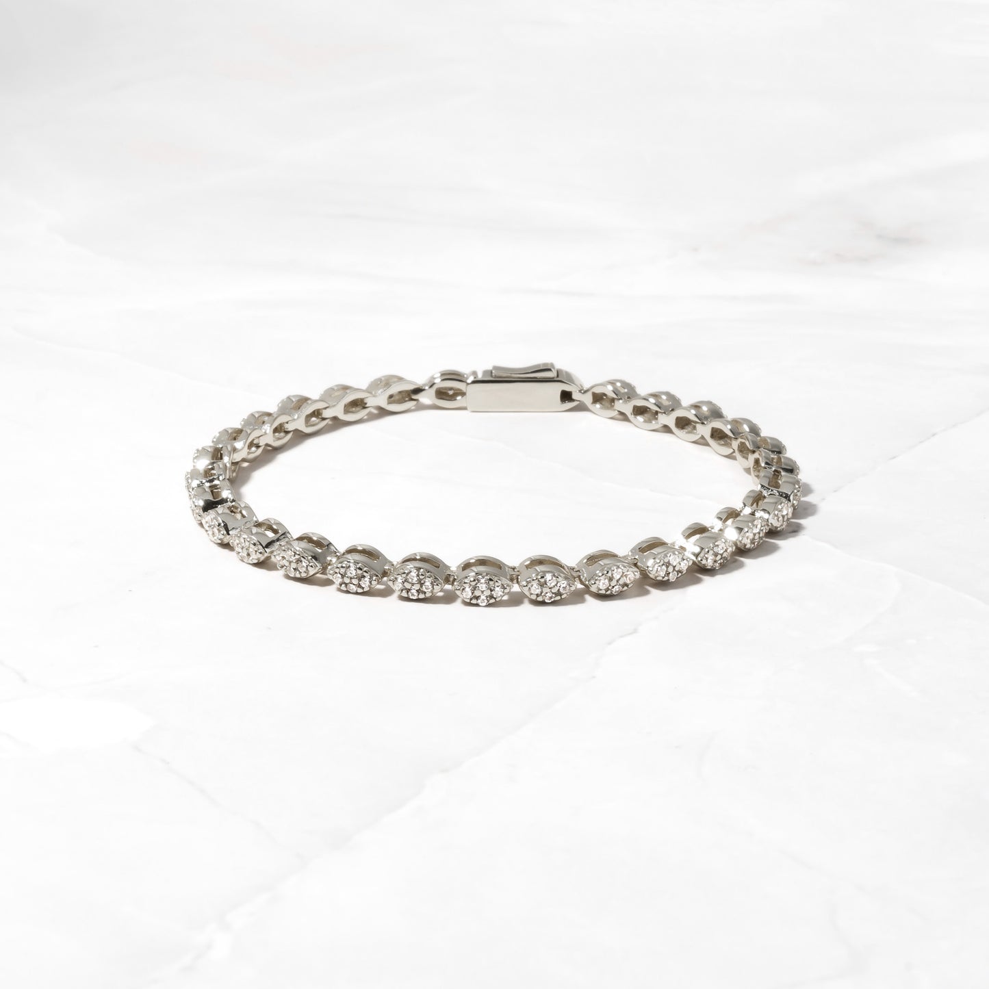 Marquise Shaped Diamond Tennis Bracelet