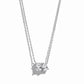 closeup image of sterling silver emerald cut and pear cut necklace