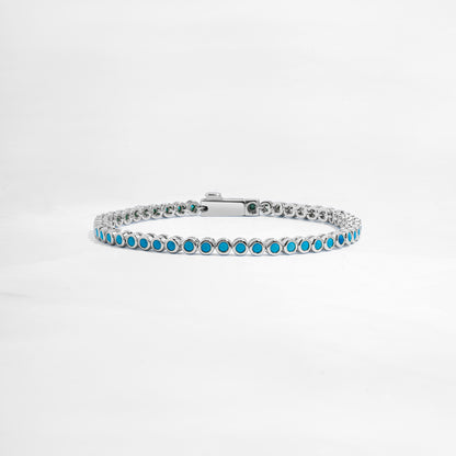 Turquoise Bezel Tennis Bracelet