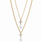 gold cz diamond cross necklace