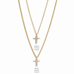 gold cz diamond cross necklace