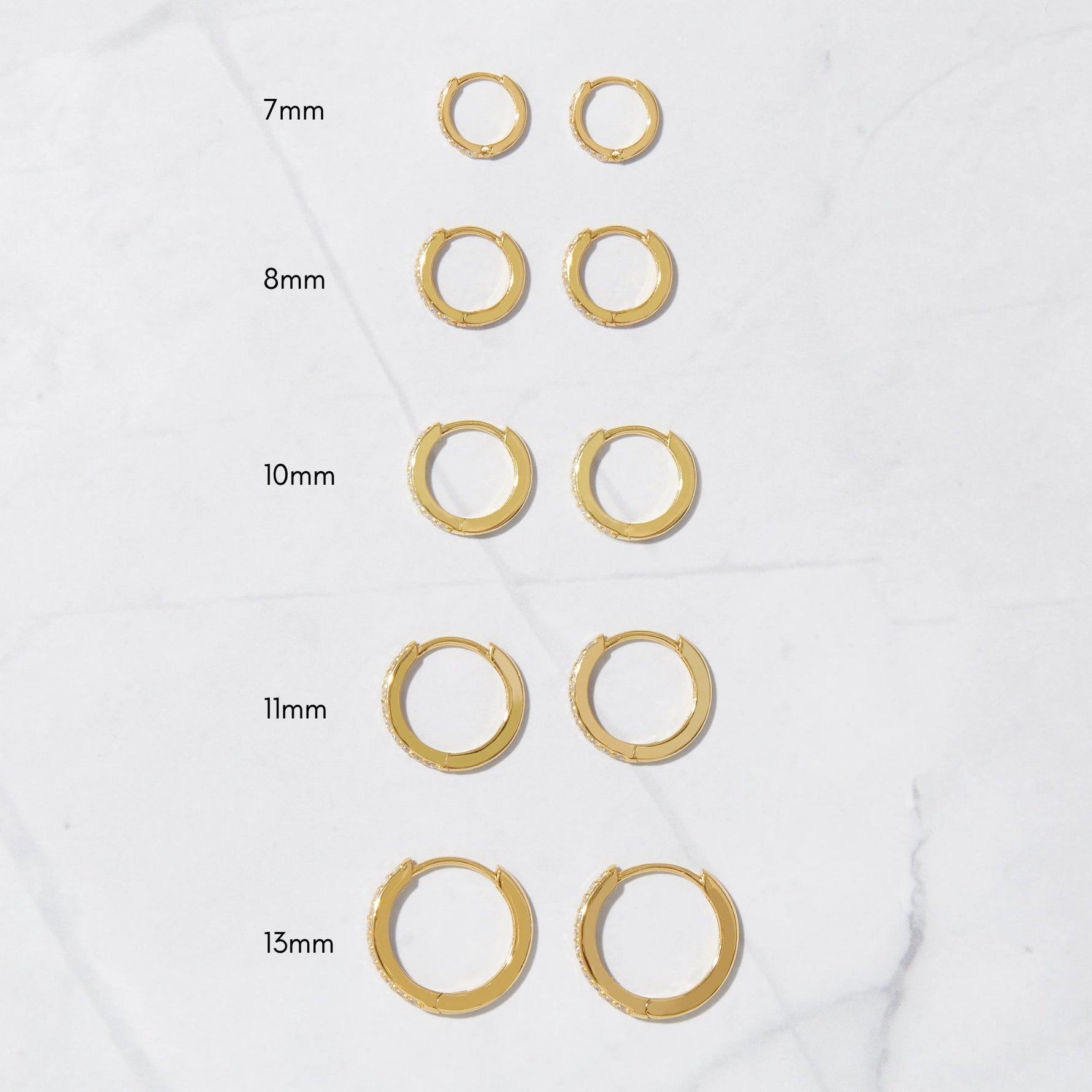 Multiple huggie earrings gold plated