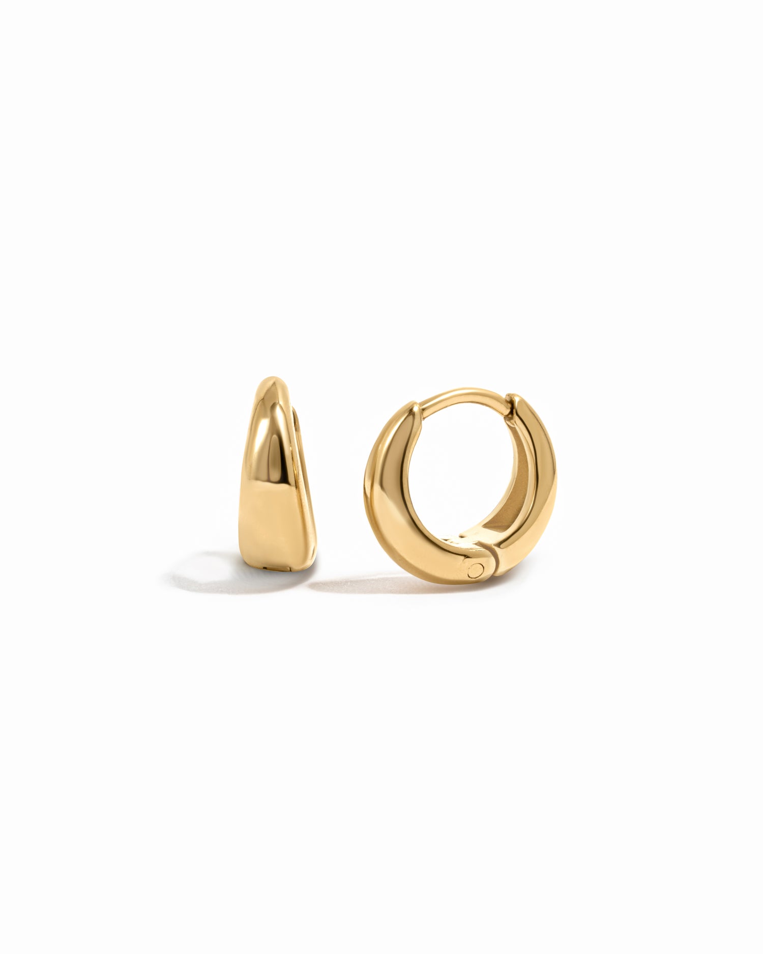 Gold stainless steel SS Small Hoops earrings by Sami Jewels, showcasing sleek round hoop design perfect for everyday wear