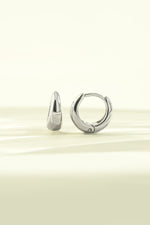 Close-up of silver stainless steel SS Small Hoops earrings by Sami Jewels, showing their sleek, waterproof design.