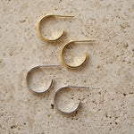 gold and sterling silver hoop earrings