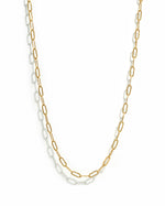 Gold Small Paperclip Necklace from Sami Jewels displayed on a white background with a simple, elegant design.