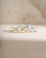 Gold and sterling silver split shank opal ring with vibrant opal gemstone, crafted by Samijewels.