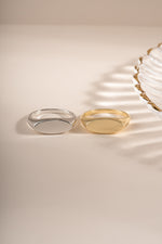 Gold and sterling silver square signet ring by Sami Jewels, featuring a bold geometric design.