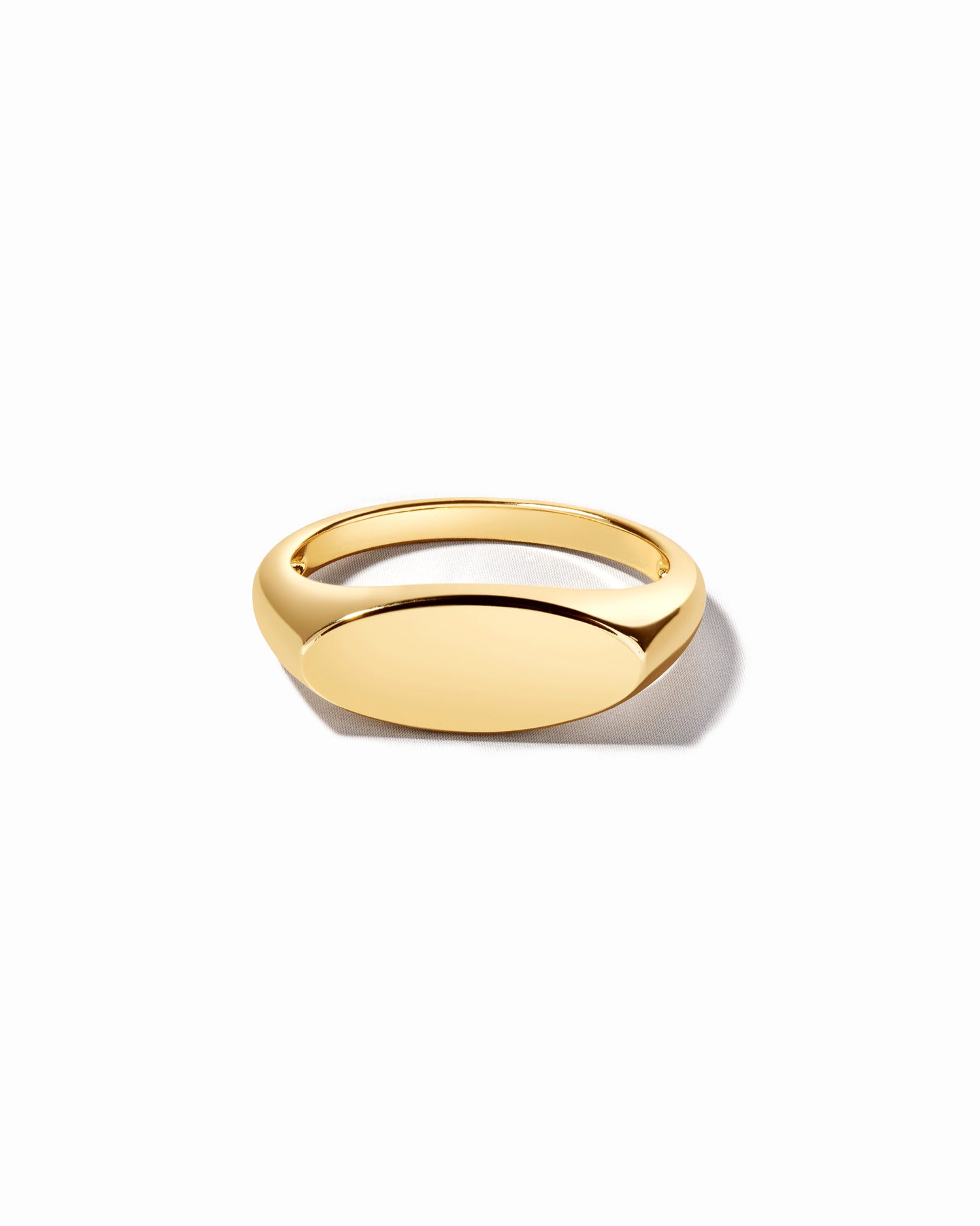 Gold square signet ring from Sami Jewels with a polished finish, displayed on a white background.