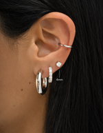 sterling silver 4mm solitaire stud earring layered earring stack on womens ear