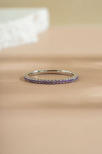 sterling silver amethyst eternity ring front view