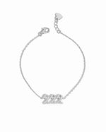 silver chain bracelet with 222 charm