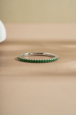 sterling silver emerald birthstone eternity ring