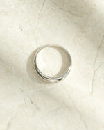 sterling silver bezeled dome ring top view