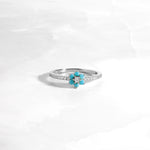 silver turquoise dainty ring