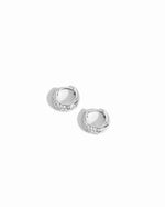 Sterling Silver Hinged Huggie Hoop Earirngs on white background