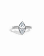 Sterling silver Bezel Marquise Ring by Sami Jewels featuring a marquise-shaped gemstone setting.