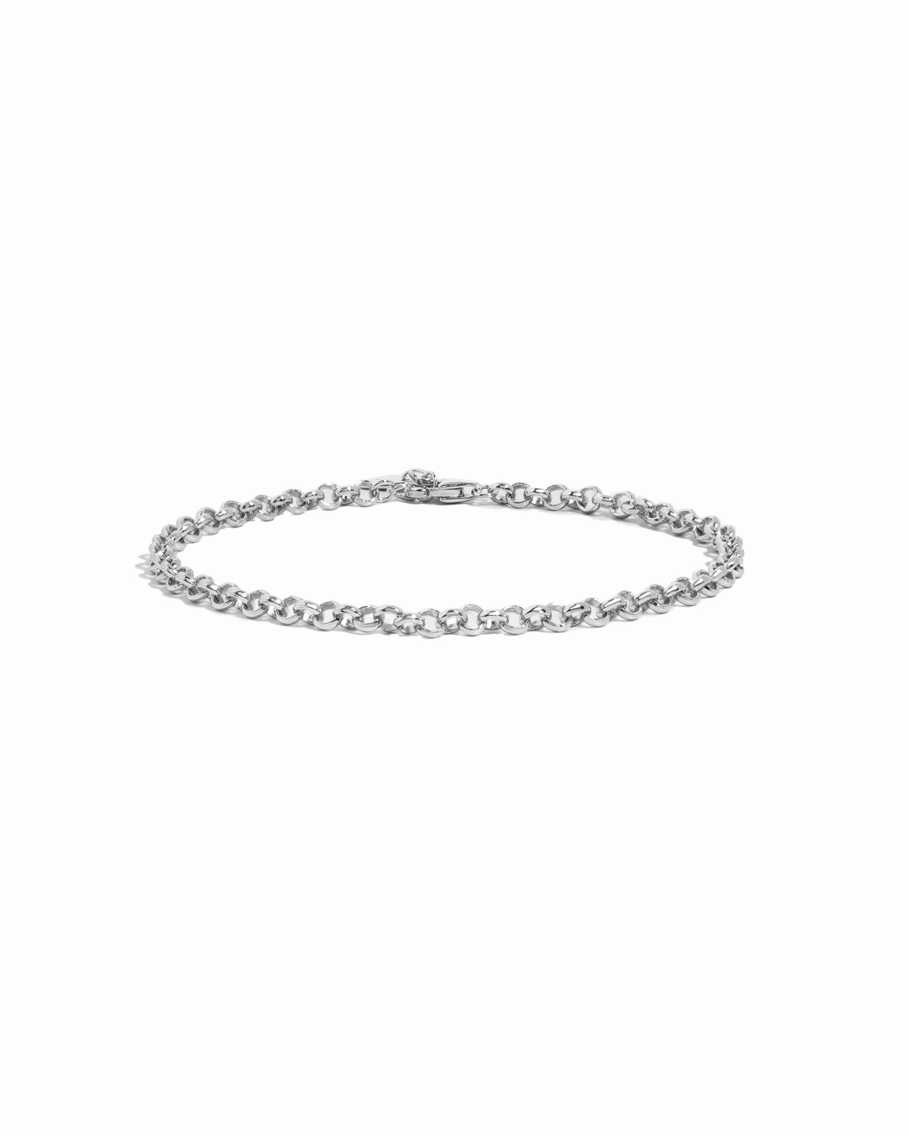 dainty silver chain link bracelet