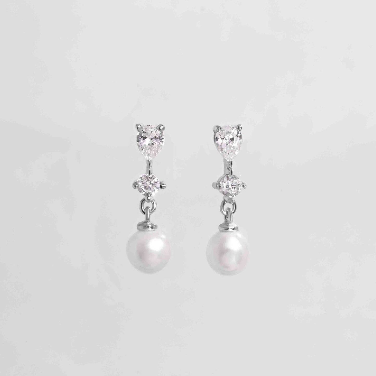 Silver Gemstone Pave Drop Down on white background