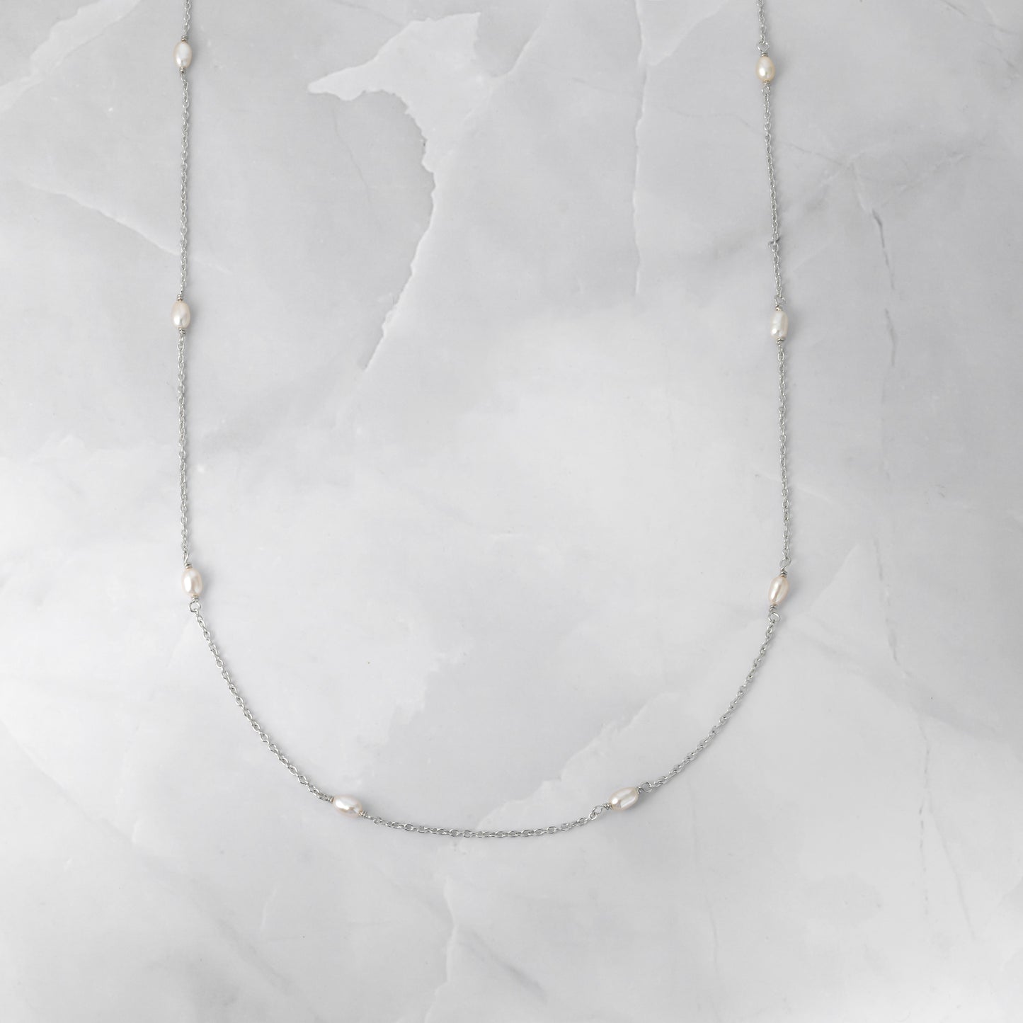 Dainty Beaded Pearl Necklace