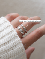 Sterling silver 3mm plain band ring by Sami Jewels, showcasing a smooth, polished design perfect for everyday wear.