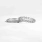 Women's sterling silver simple diamond ring set