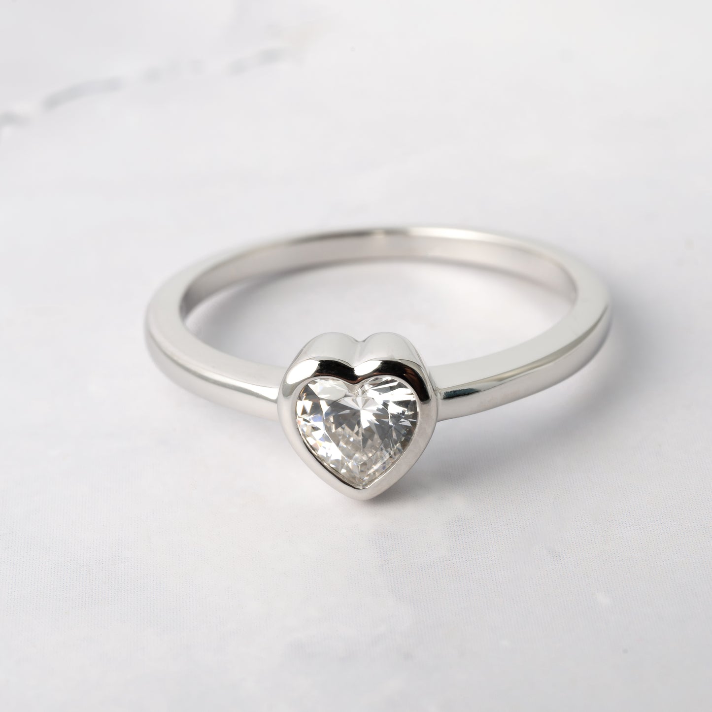 Bezel Heart Ring