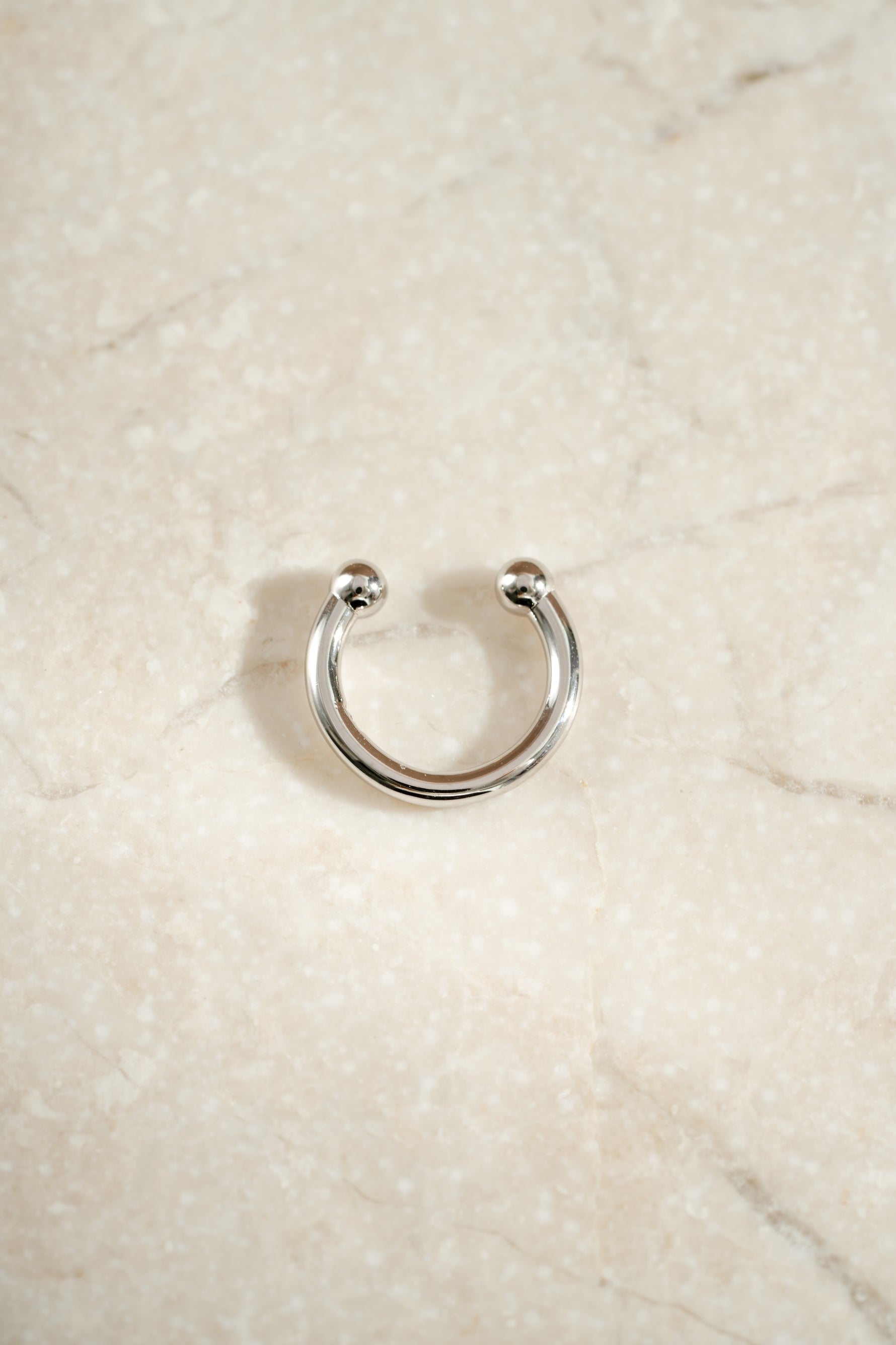 sterling silver simple plain ear cuff simple background