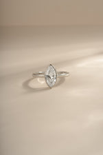 Sterling silver Bezel Marquise Ring by Sami Jewels featuring a marquise-shaped gemstone setting.