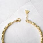 gold aquamarine tennis bracelet 