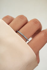 sterling silver aquamarine birthstone eternity ring model