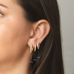 Studded Diamond Huggie Hoop Earrings