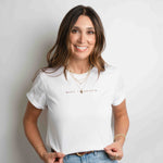 Model wearing personalized tshirt
