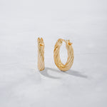 textured oval gold hoops