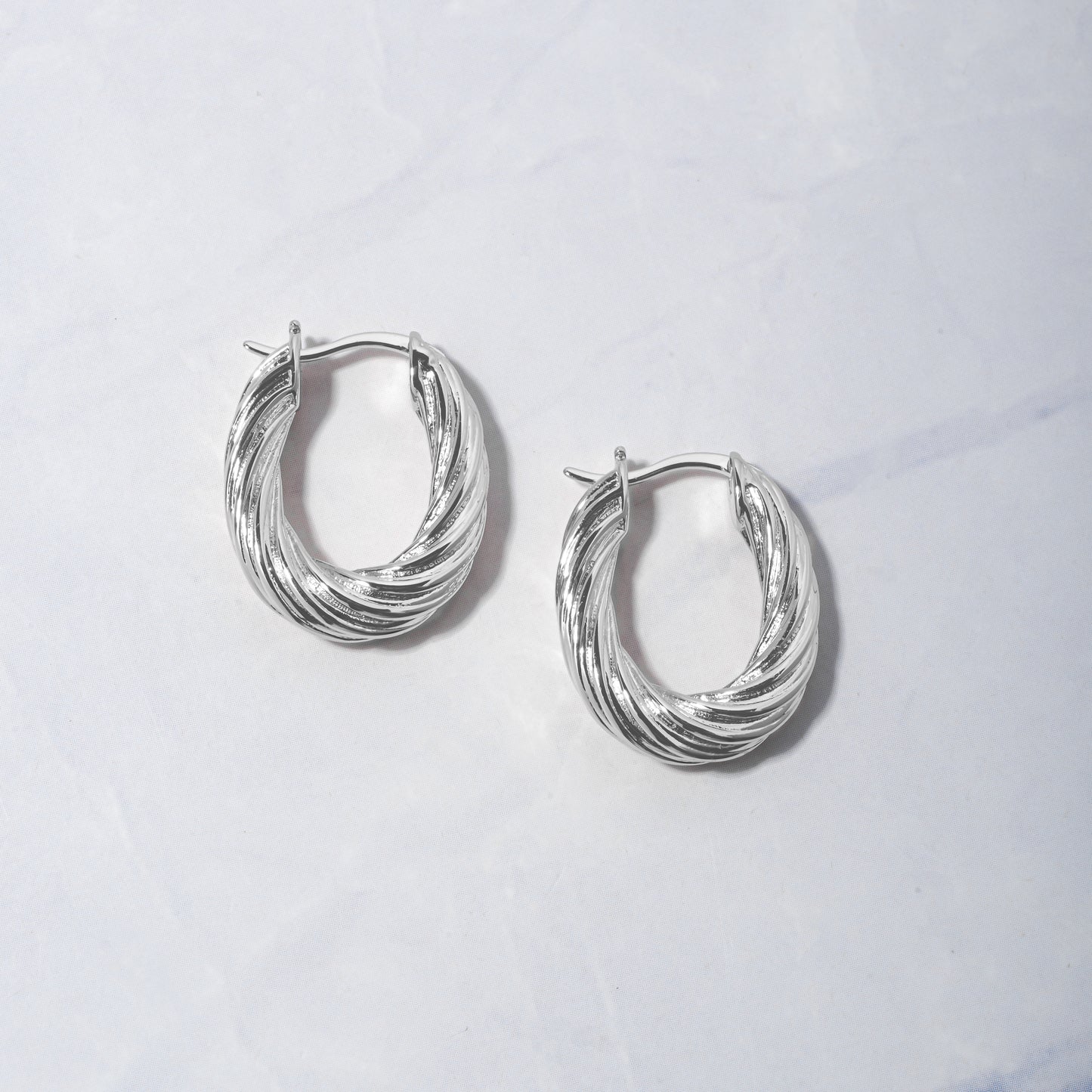 thick silver chunky hoops
